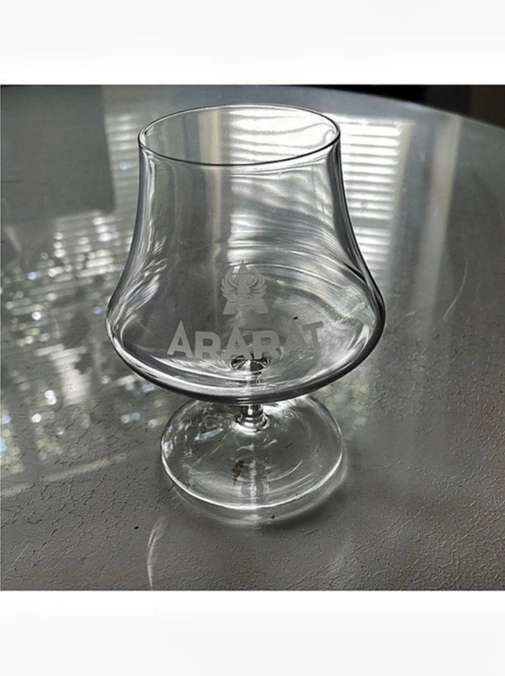 Etched Glass Brandy Snifter